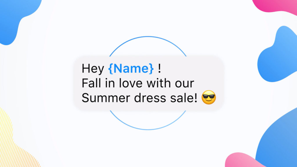 A greeting on Messenger with a placeholder for dynamically inserting the recipients name.